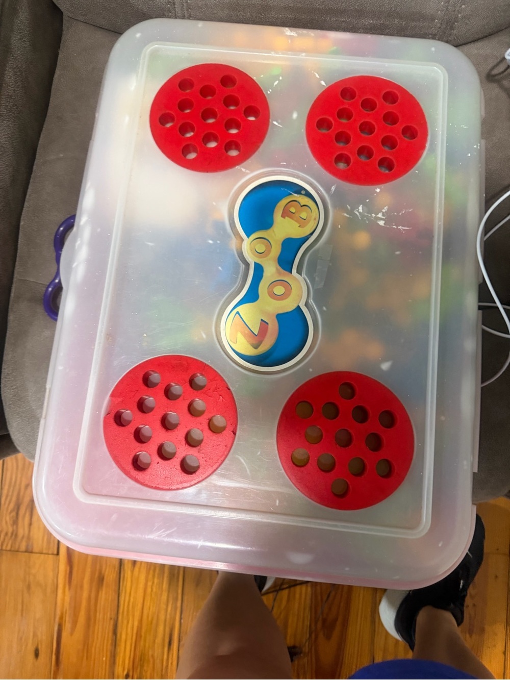 Kids Toy Storage Case with Red Peg Playtop